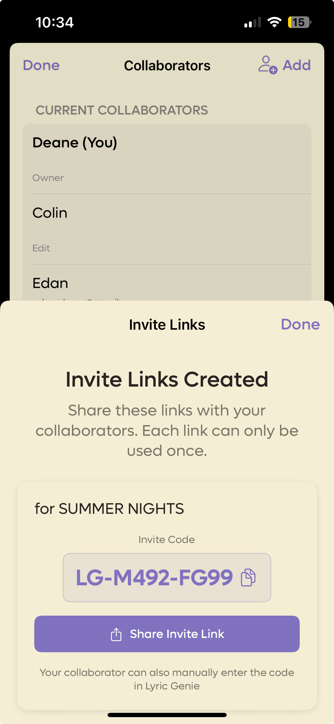 Invite Collaborators